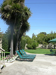 Poolside lounging area